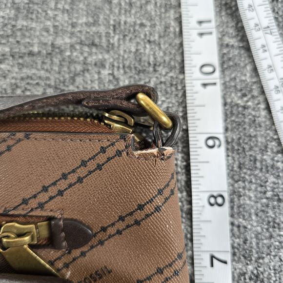 Fossil Women's Kinley Crossbody Bag ZB1643 Two Tone Brown Diagonal - Picture 6 of 15